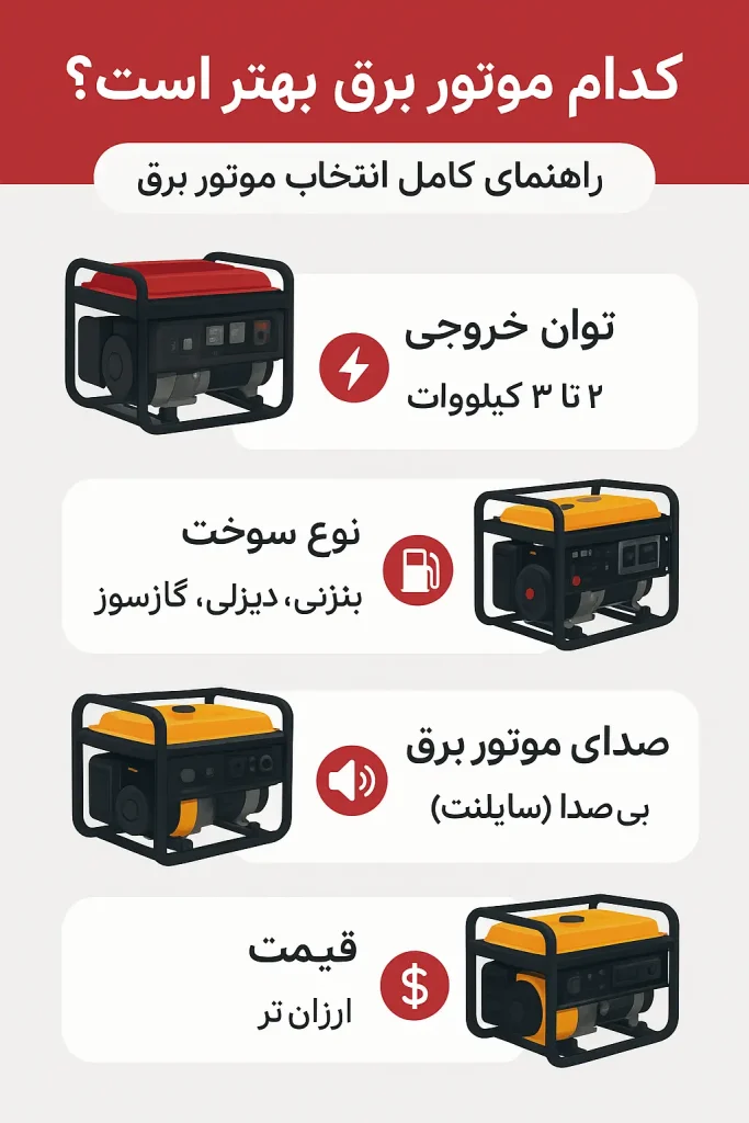 کدام موتور برق بهتر است؟ راهنمای کامل انتخاب موتور برق