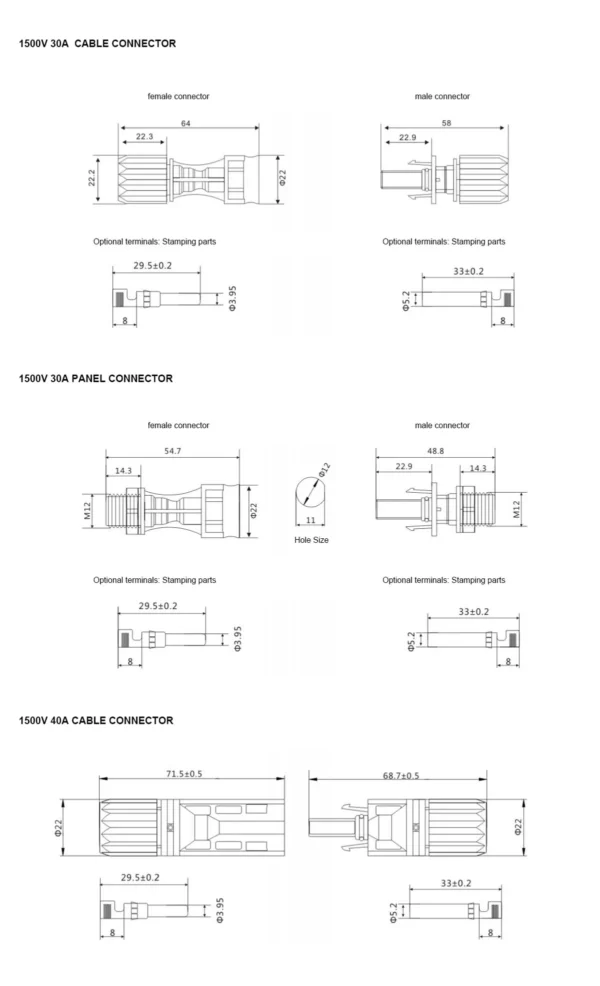 کانکتور خورشیدی MC4 سانتری 1500 ولت  Solar DC Connector SUNTREE 1500V - Image 4